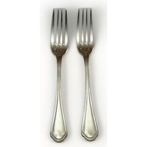 Fortessa Medici Stainless Flatware Dinner Forks 18/10 Fluted Scroll 8" Set 2 VTG